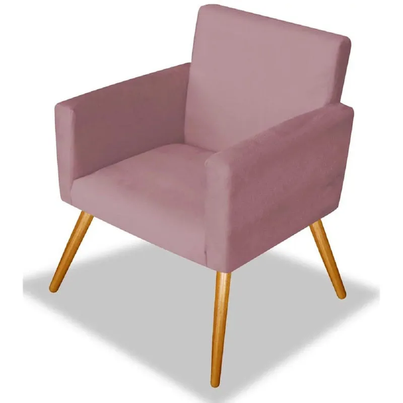 Poltrona Nina Suede Rosê