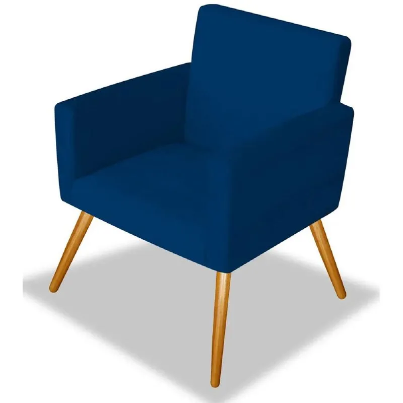 Poltrona Nina Suede Azul