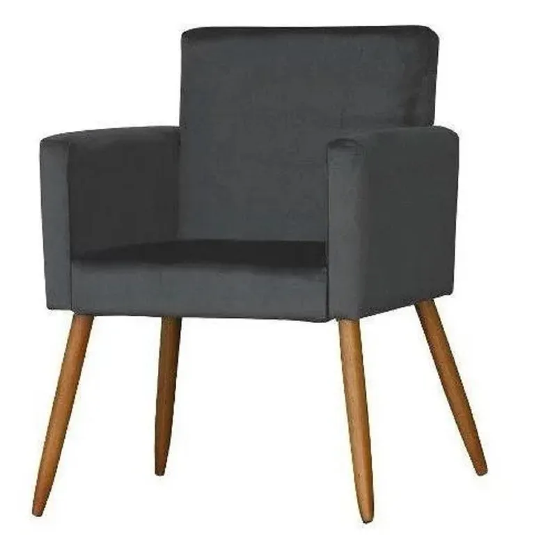 Poltrona Nina Suede Cinza