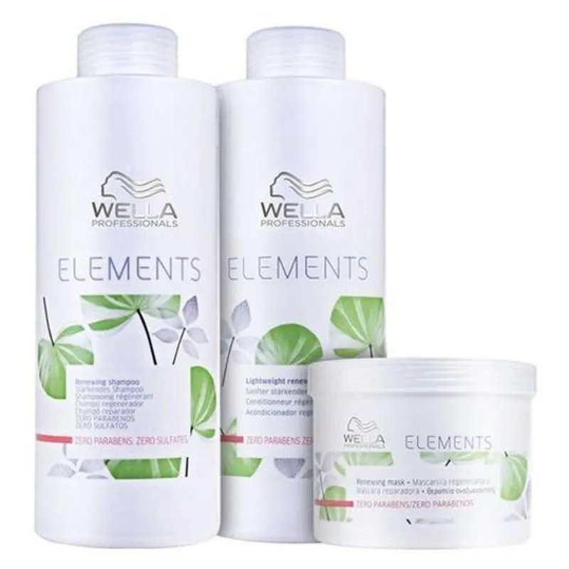 Kit Wella Elements Shampoo E Condicionador 1 L + Másk 500ml