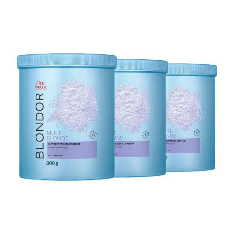 Kit Blondor Multi Blonde Trio Pó Descolorante 800g Wella