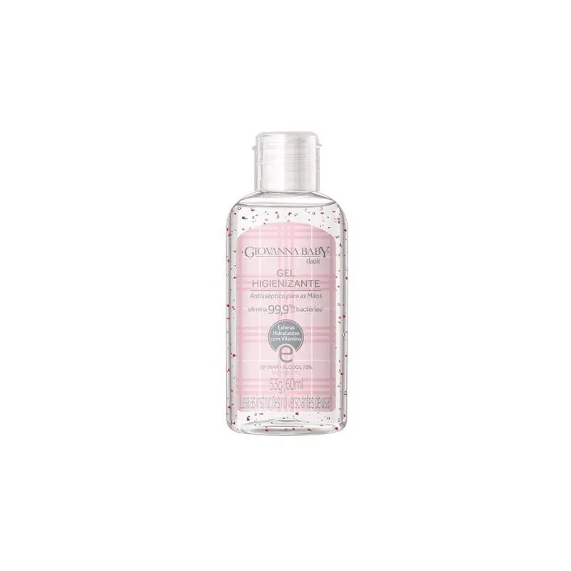 Alcool Gel Giovanna Baby Rosa 70% Hidratante Vitamina E 60ml
