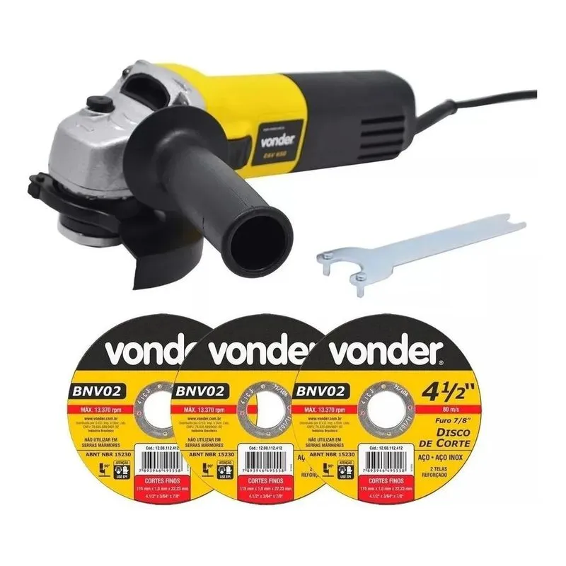 Esmerilhadeira Angular 4.1/2 650w Eav650 Vonder 110v +3disco