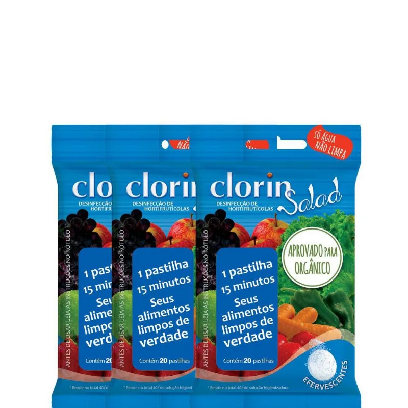 Clorin Salad - Higienização De Alimentos - 3 Cartelas