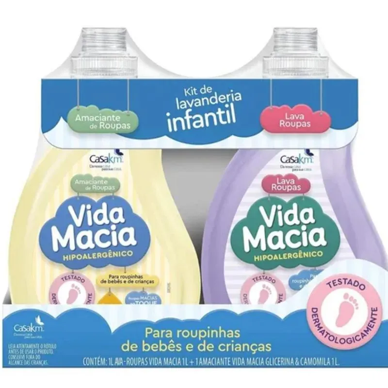 Kit Vida Macia 1 Litro. Lava Roupas E Amaciante De Camomila