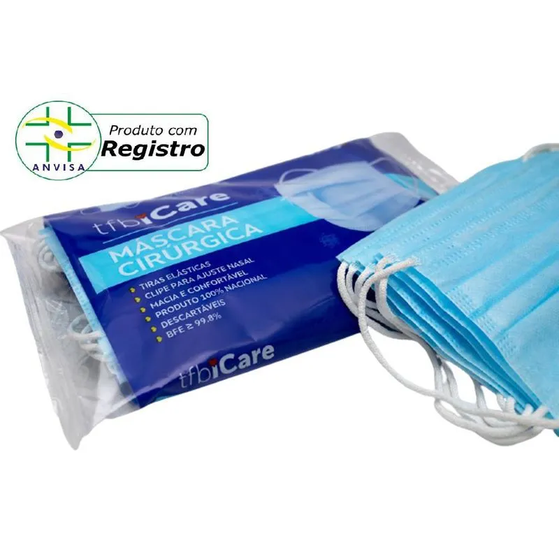 Máscara De Proteção Facial Descartável 10 Unidades