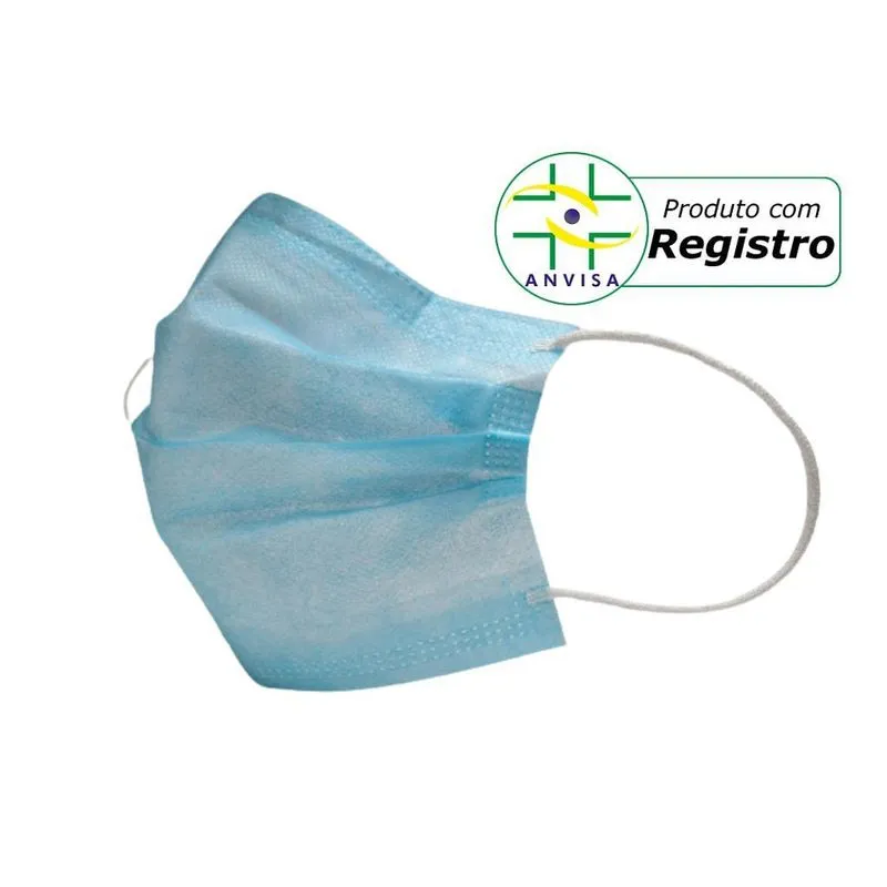 Máscara Descartável Clip Nasal Tripla Camada 100 Unidades