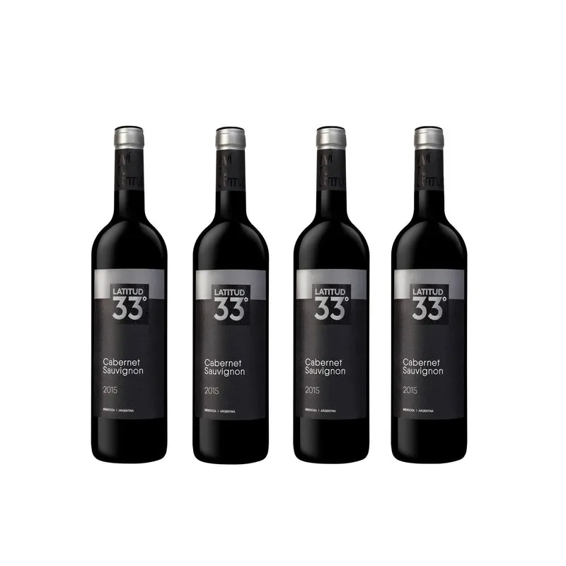Kit 4 Vinho Argentino Latitud 33º Cabernet Sauvignon - 750ml