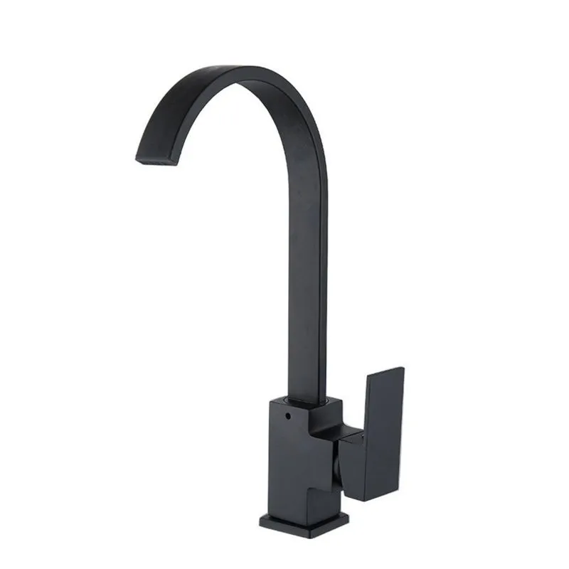Torneira Cozinha Monocomando Misturador Quadrada Preto Luxo