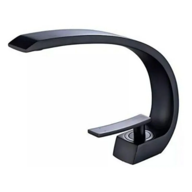 Torneira Banheiro Lavabo Alta Monocomando Preto Fosco Luxo