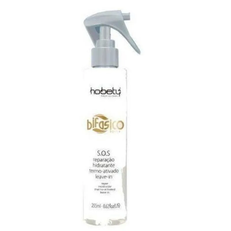 Leave-in Bifásico SOS Reparação Hidratante 255ml Hobety Proteção Sol e Cloro Hobety Bifasico Sos Leave In 255Ml