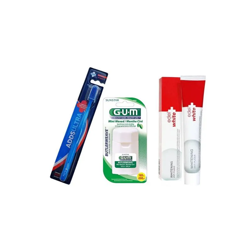 Kit De Saúde Bucal Escova Dental, Creme E Fio Dental