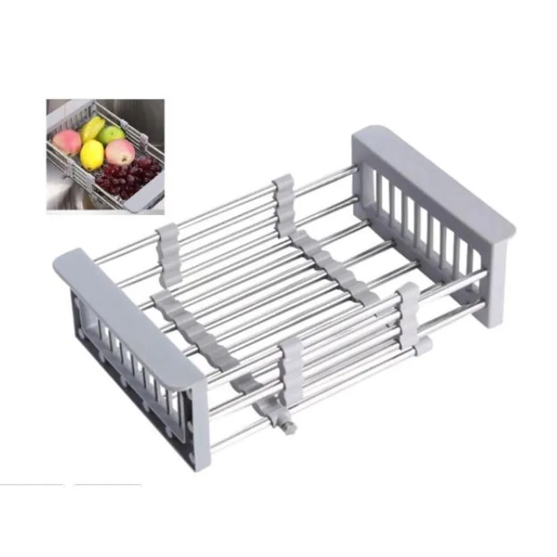 Escorredor Inox Ajustável Multiuso - Frutas Verduras Louças