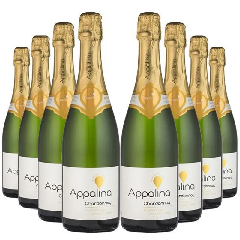 Kit 8 Espumantes Sem Álcool Branco Appalina 750 Ml Alemanha