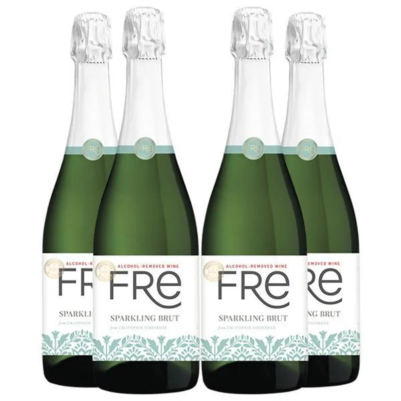 Kit 4 Un Espumante Sem Álcool Branco Brut Fre 750 Ml - Eua