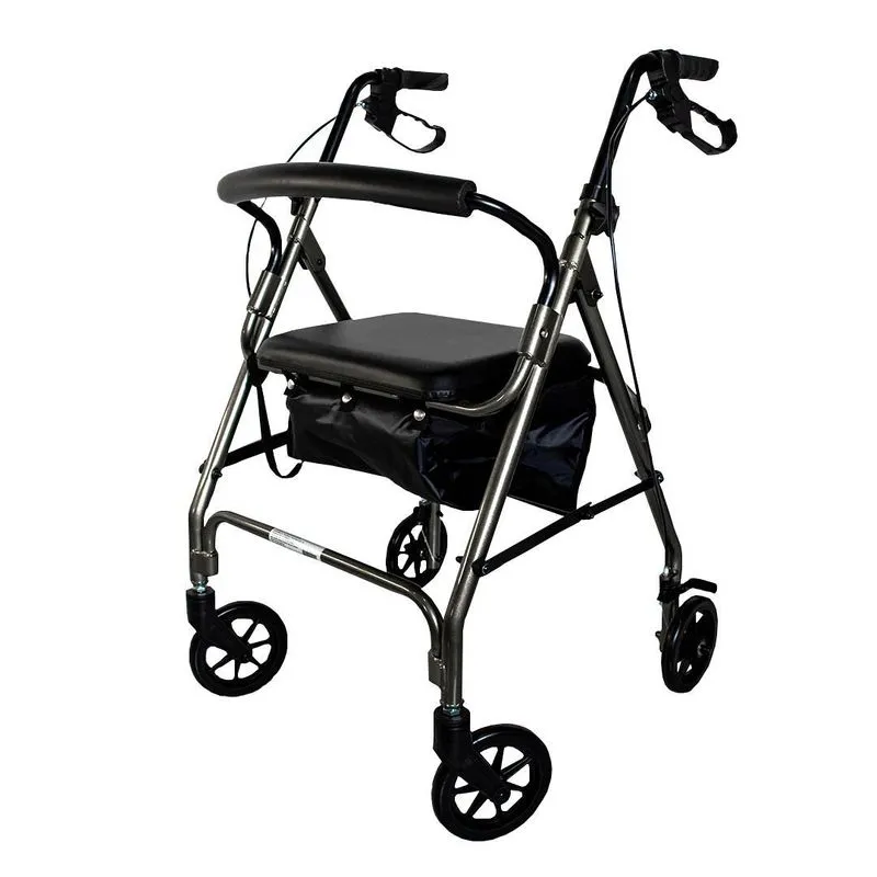 Andador 4 Rodas Bronze Superlux Para Idosos Mobil Saúde