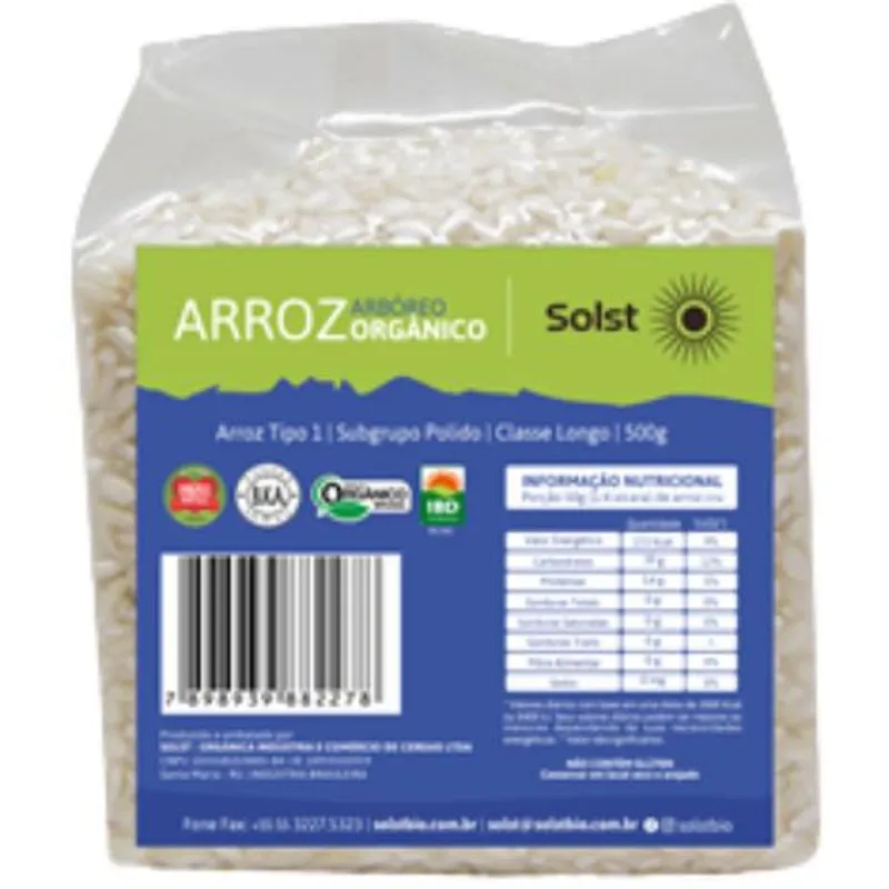 Kit 2x: Arroz Arbóreo Branco Orgânico Solst 500g