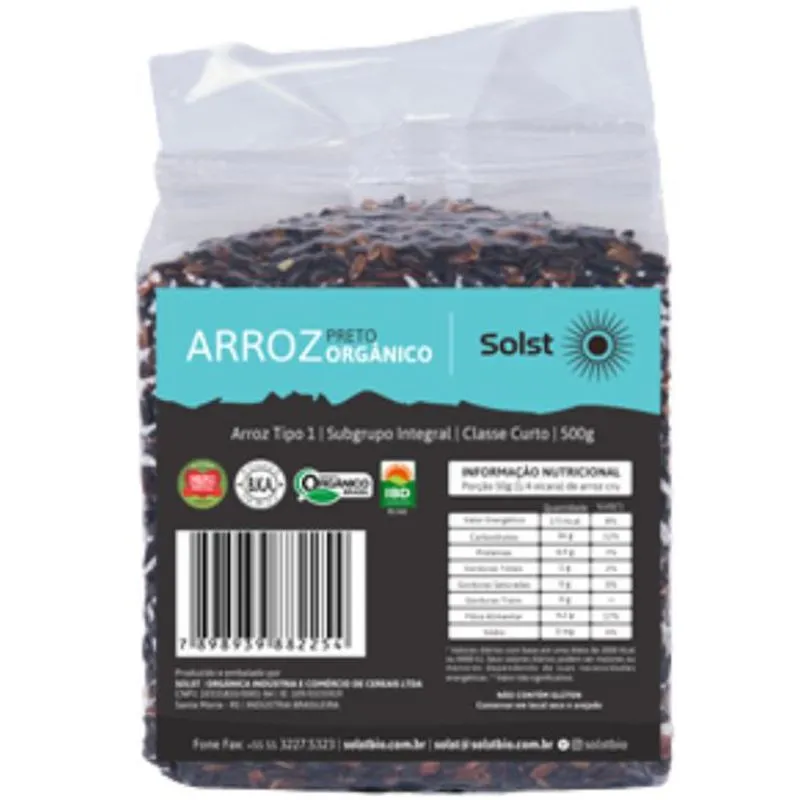 Kit 2x: Arroz Preto Orgânico Solst 500g