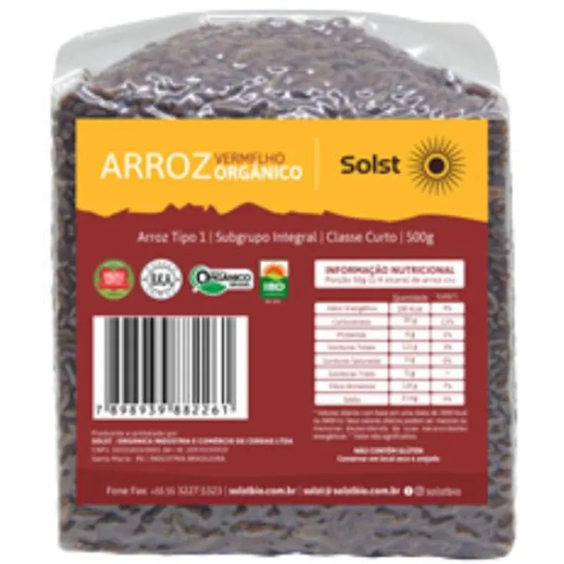 Kit 2x: Arroz Vermelho Orgânico Solst 500g
