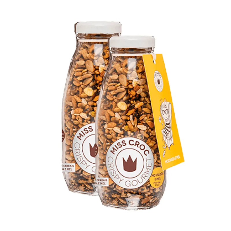 Kit 2x: Granola Crispy Mostarda E Mel Garrafa Miss Croc 130g