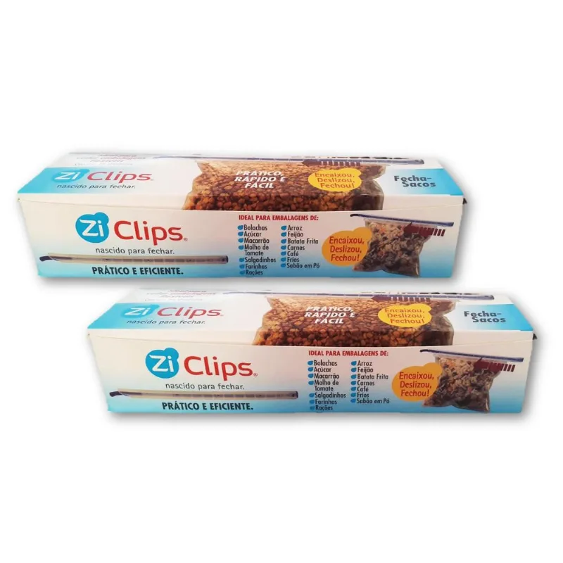 Vedador De Embalagens Ziclips 2 Cxs Display Com 25 G