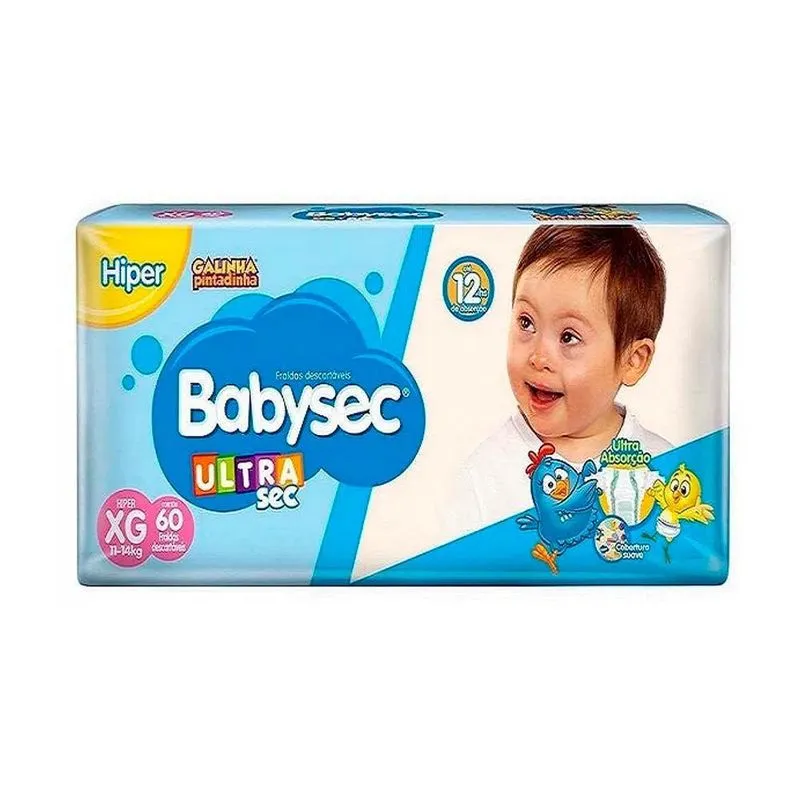 Fralda Baby Sec Galinha Pintadinha Xg Pacote Com 60 Unidades
