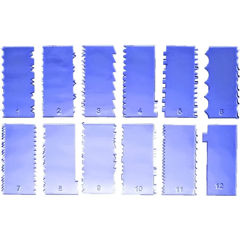 Kit 12 Espátulas Em Acrílico Alisadoras Para Bolo+resistente