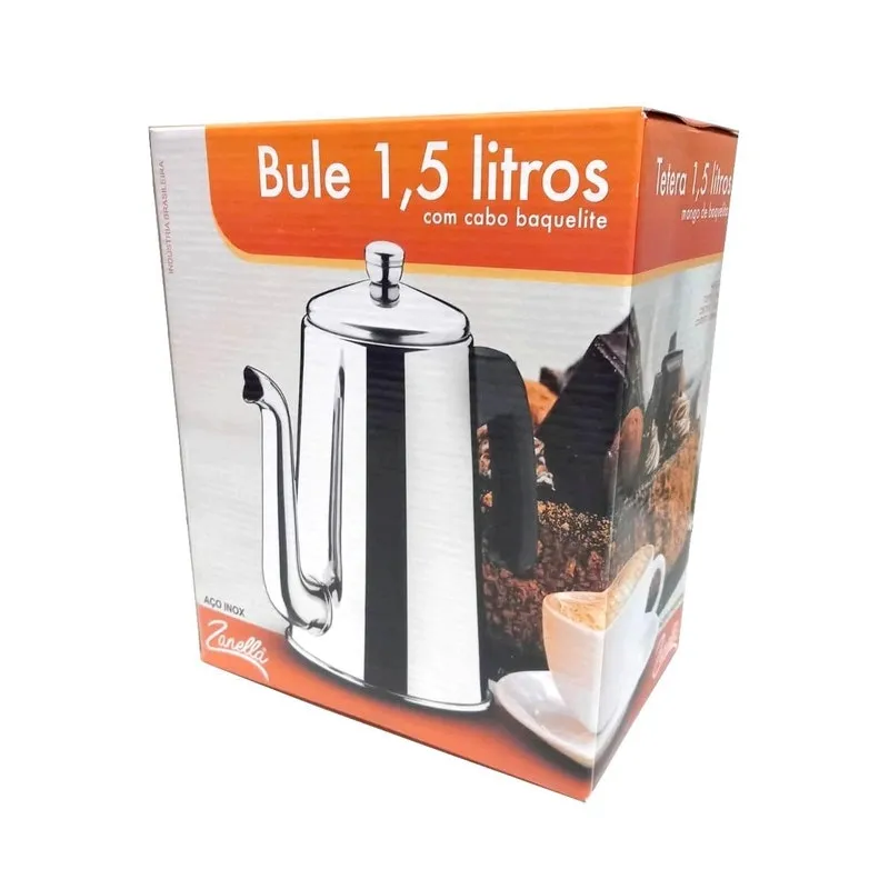 Bule 1,5l Inox Com Cabo Baquelite Zanella