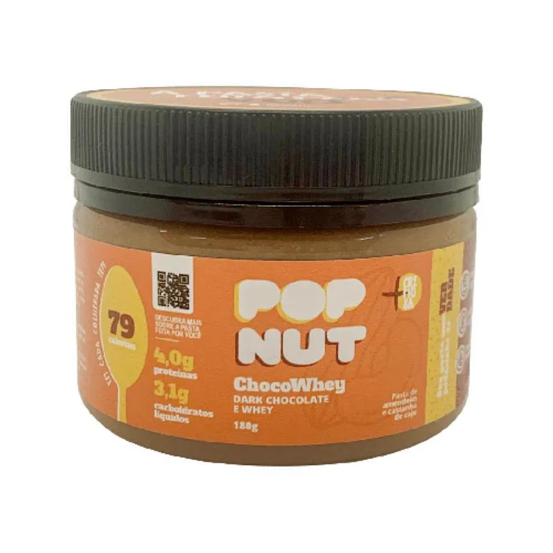 Kit 2x: Popnut Chocowhey Pasta Amendoim Original Blend 180g