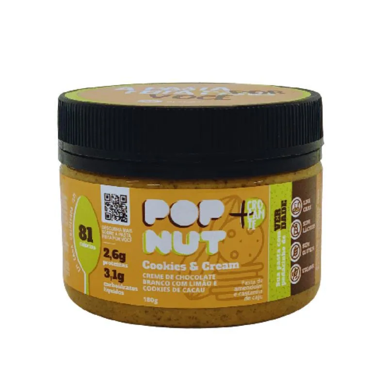 Kit 2 Popnut Cookies&amp;cream Amendoim Original Blend 180g