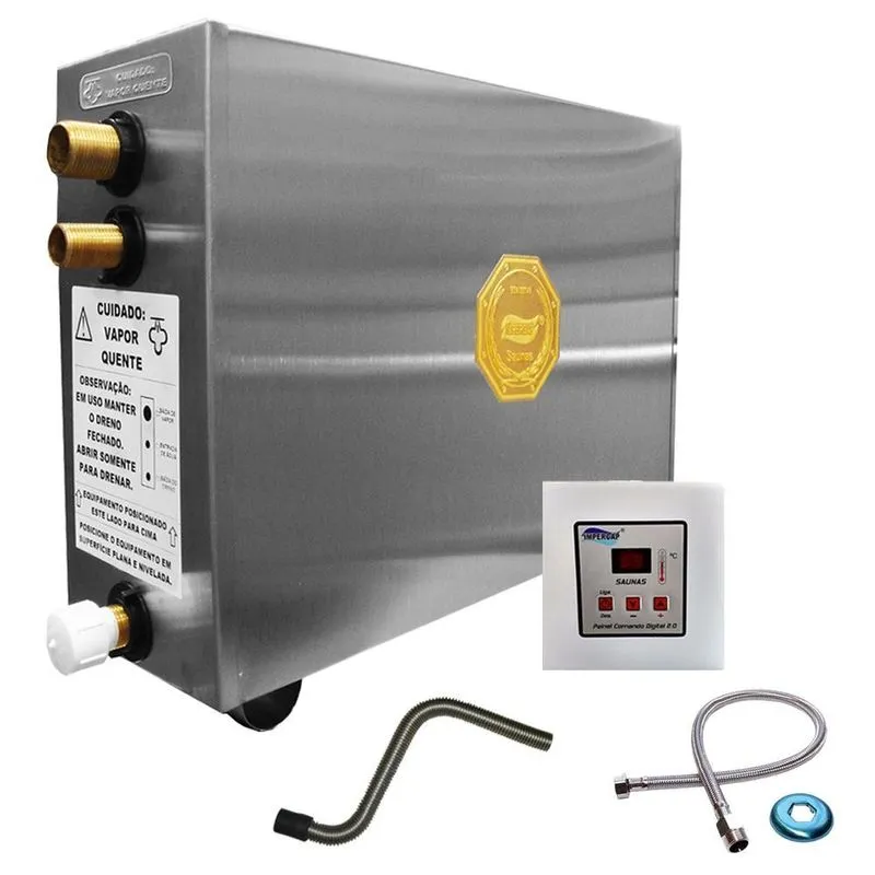 Sauna Vapor Elétrica 9kw 220v Inox Impercap 12,5m