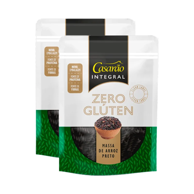 Kit 2x: Macarrão Fusilli Integral Sem Glúten Casarão 200g