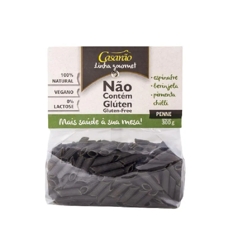 Kit 2x: Macarrão Penne Espinafre Sem Glúten Casarão 300g