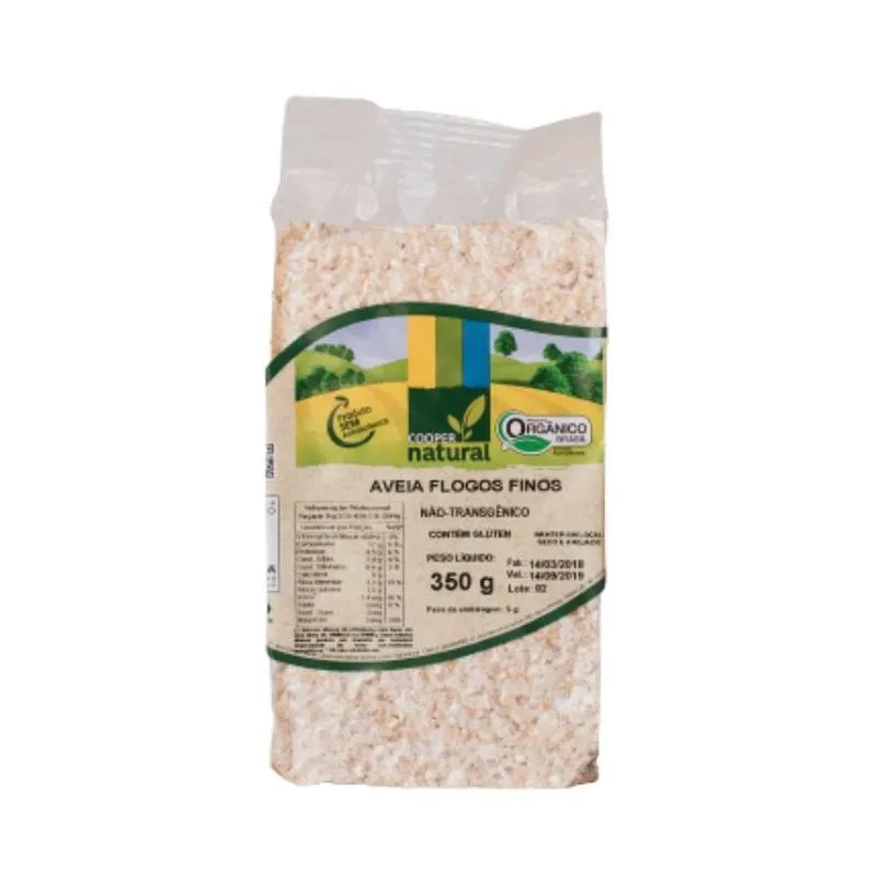 Kkit 2x: Aveia Em Flocos Finos Orgânico Coopernatural 350g