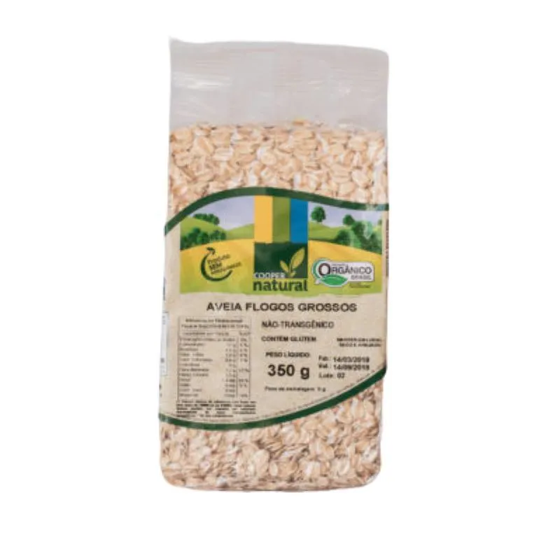 Kit 2x: Aveia Em Flocos Grossos Orgânico Coopernatural 350g