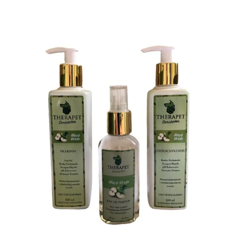 Shampoo, Condicionador E Perfume Para Cães Maçã Verde