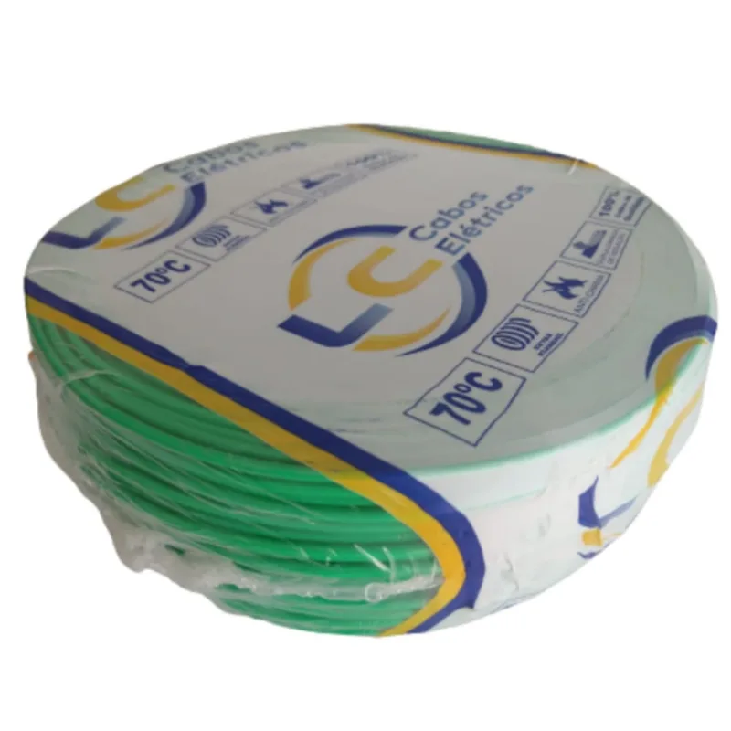 Cabo Flexível 10,0mm Rolo com 50 metros Verde