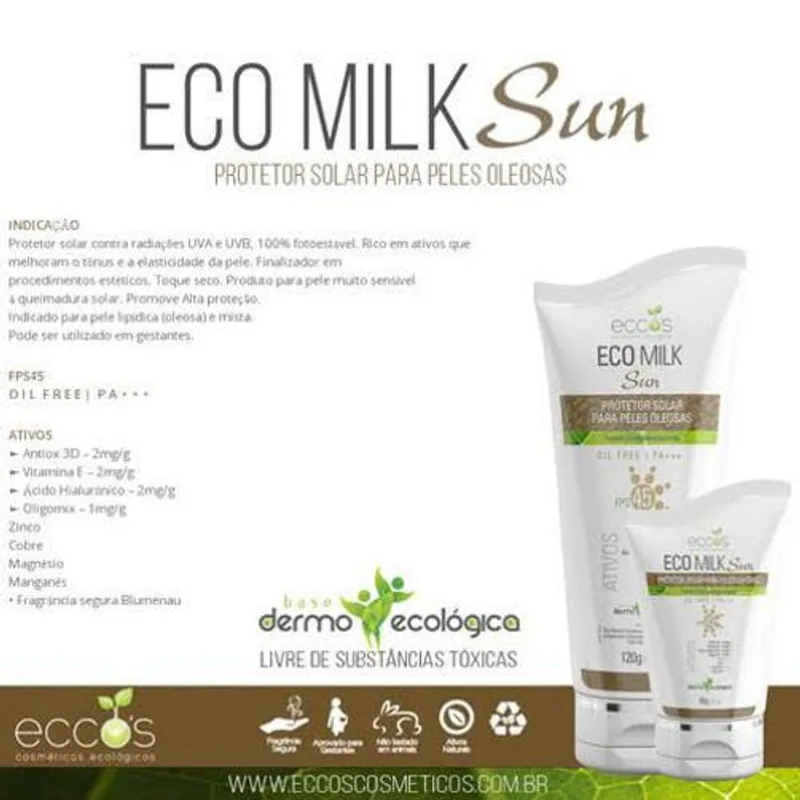 Protetor Solar Eco Milk Sun Fps45 60 G