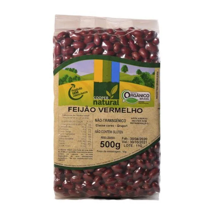 Kit 2x: Feijão Vermelho Orgânico Coopernatural 500g