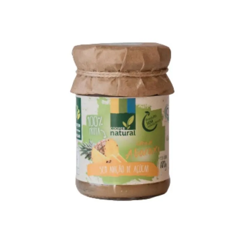 Kit 2x: Geleia Abacaxi 100% Fruta Orgânico Sem Açúcar 180g