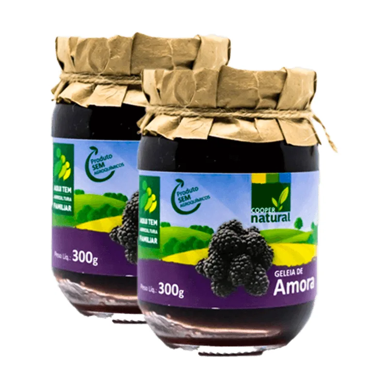 Kit 2x: Geleia Amora 100% Fruta Orgânico Sem Açúcar 180g