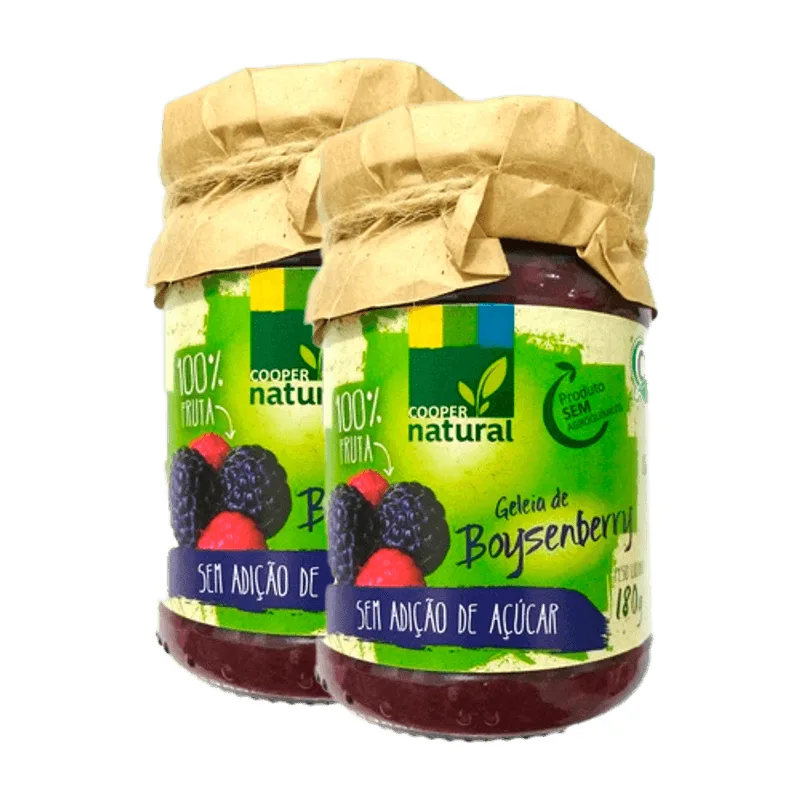 Kit 2x: Geleia Boysenberry 100% Fruta Orgânico Sem Açúcar 180g