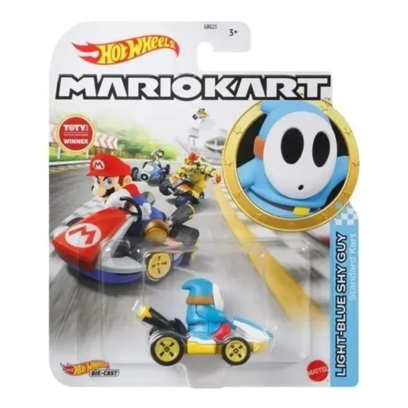 Hot Wheels 1/64 Mario Kart Light-Blue Shy Guy Standard Kart