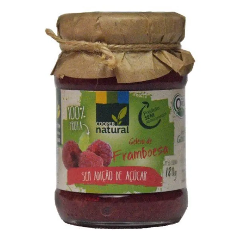 Kit 2x: Geleia Framboesa 100% Fruta Orgânico Sem Açúcar 180g
