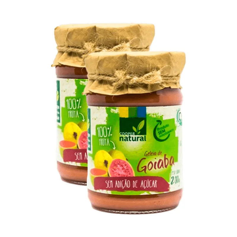 Kit 2x: Geleia Goiaba 100% Fruta Orgânico Sem Açúcar 180g