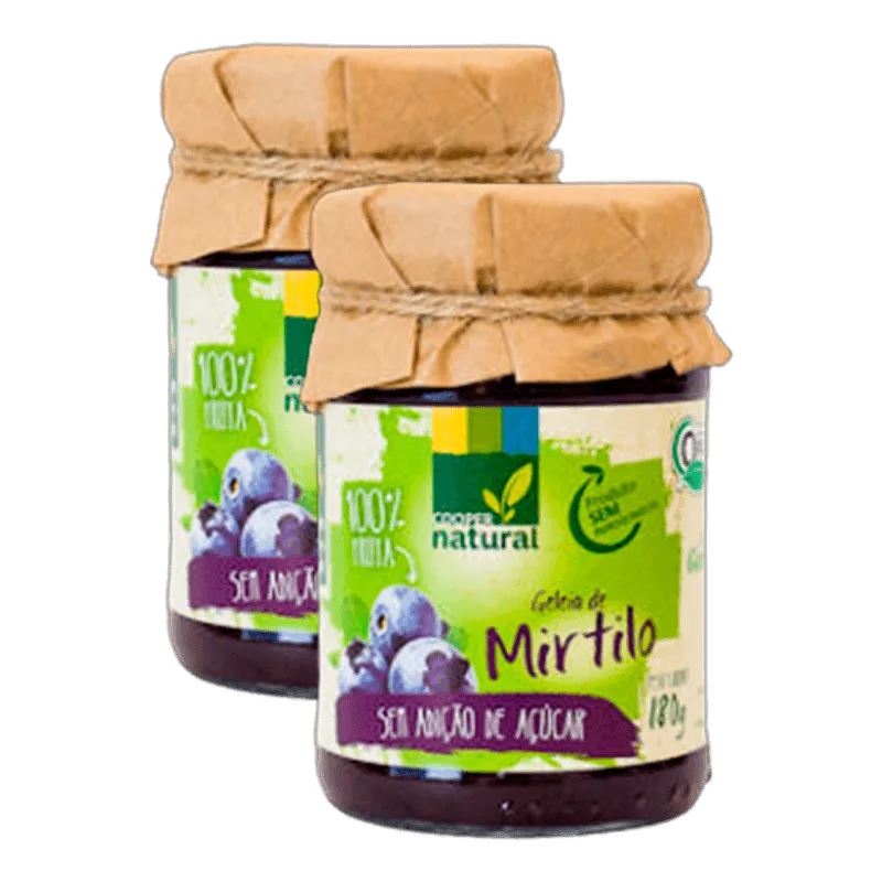 Kit 2x: Geleia Mirtilo (blueberry) Orgânico Sem Açúcar 180g