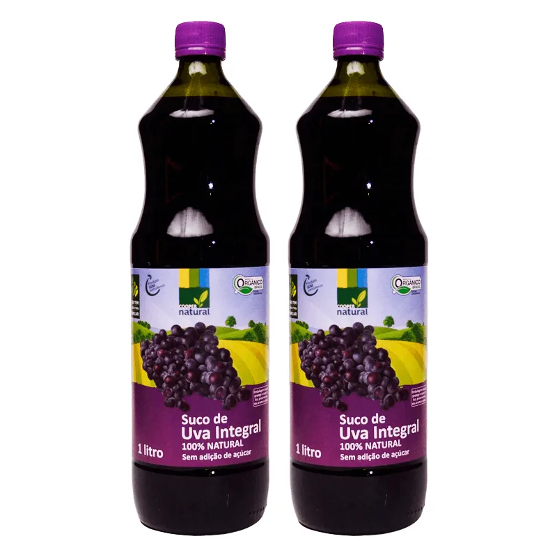 Kit 2x: Suco Uva Bordô Integral Orgânico Coopernatural 1l