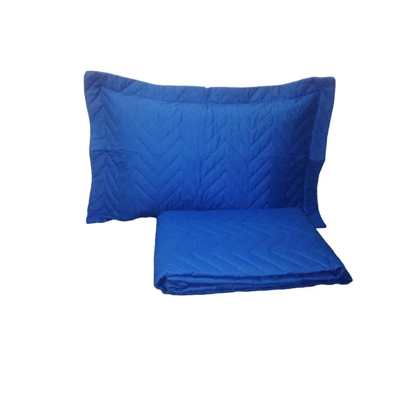 Colcha elasticada solteiro 2 peças microfibra azul royal LA