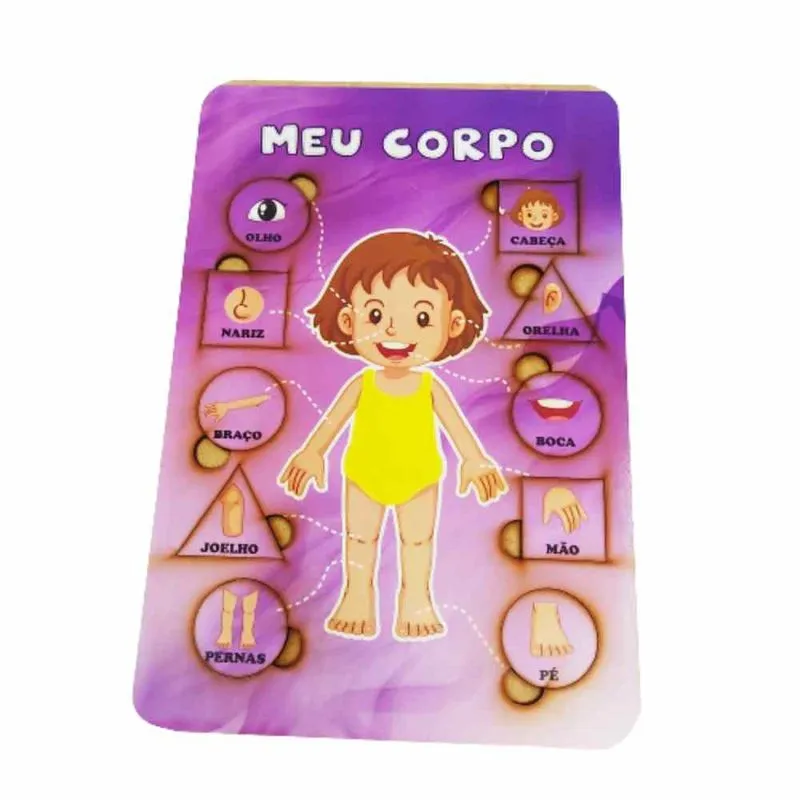 Quebra-Cabeça Meu Corpo - Menina - Madeira - Marcio Artesanatos