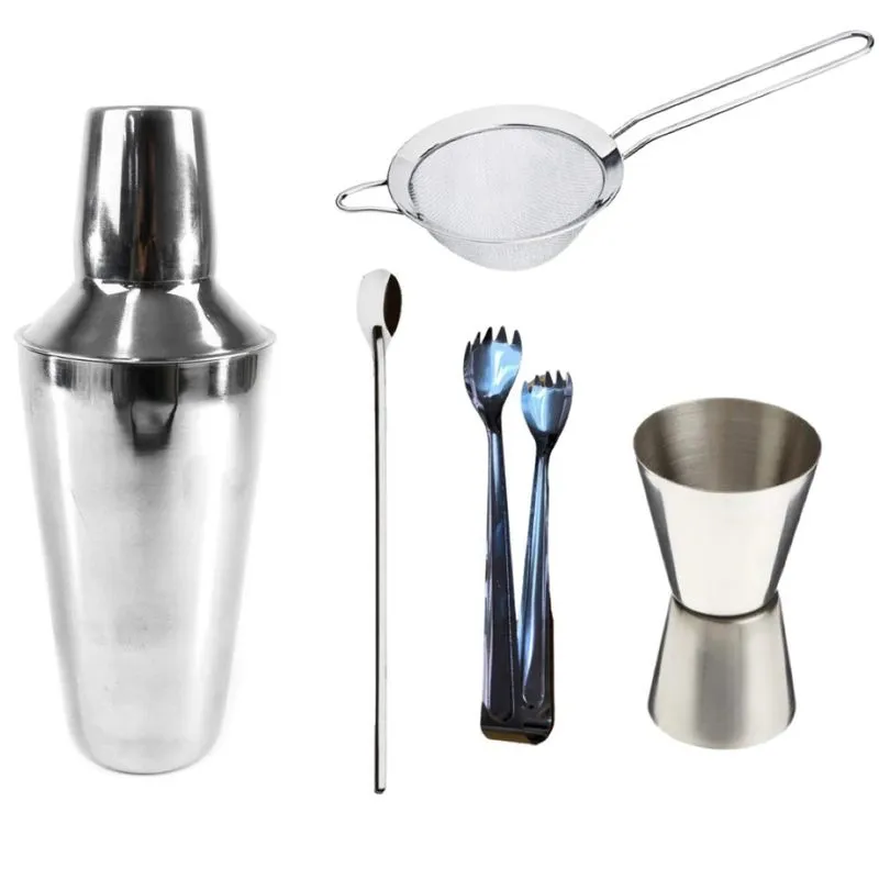 Kit Bar Aço Inox 5 Peças Coqueteleira 750ml Colher Dosador